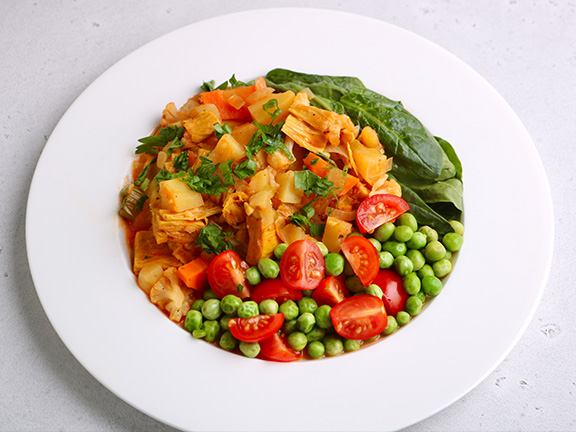 Зелёный горошек с помидорами фото