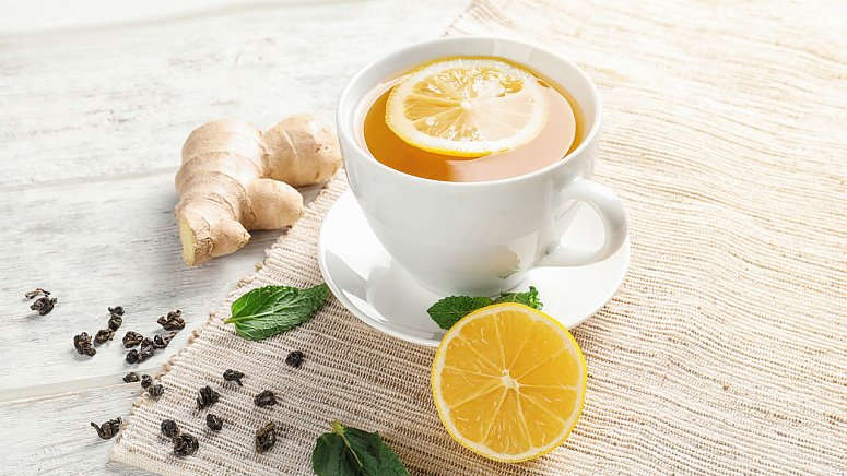 чай с лимоном и имбирем фото
