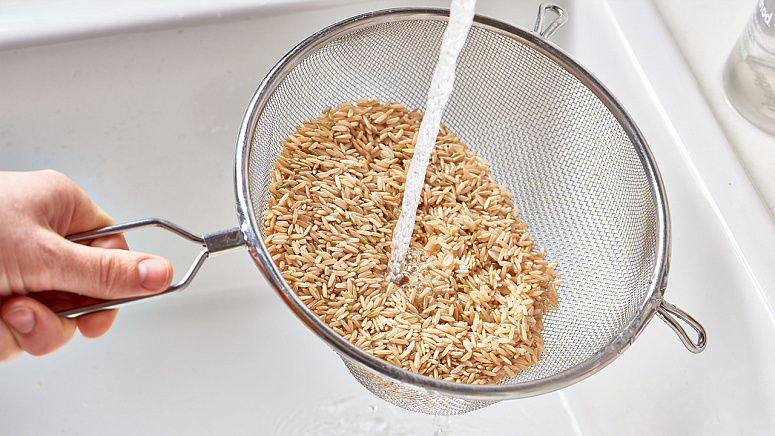 как промыть рис фото