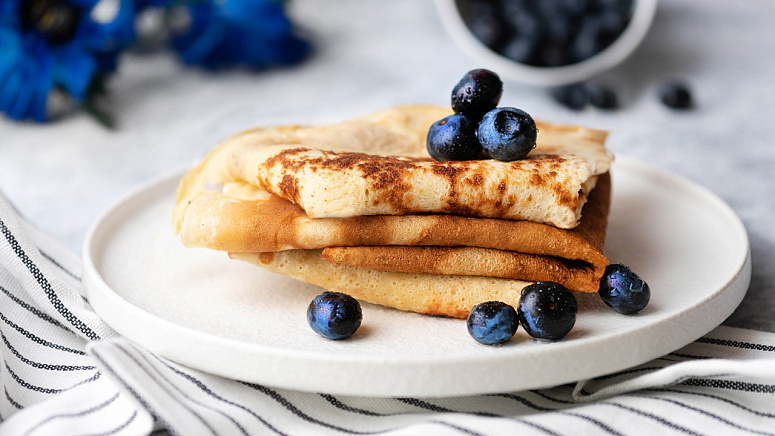 Блинчики с голубикой