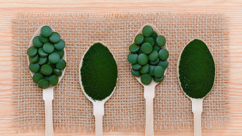 хлорелла, зелёный порошок