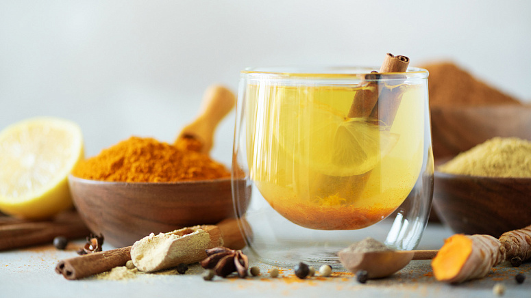 лимон, имбирь, куркума фото