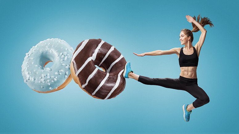 пончики, девушка