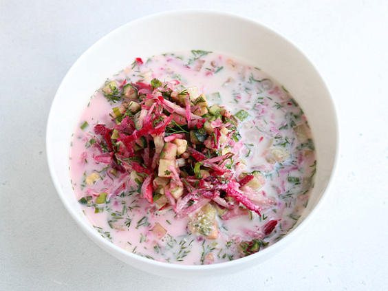 Веганская окрошка на кешью-кефире