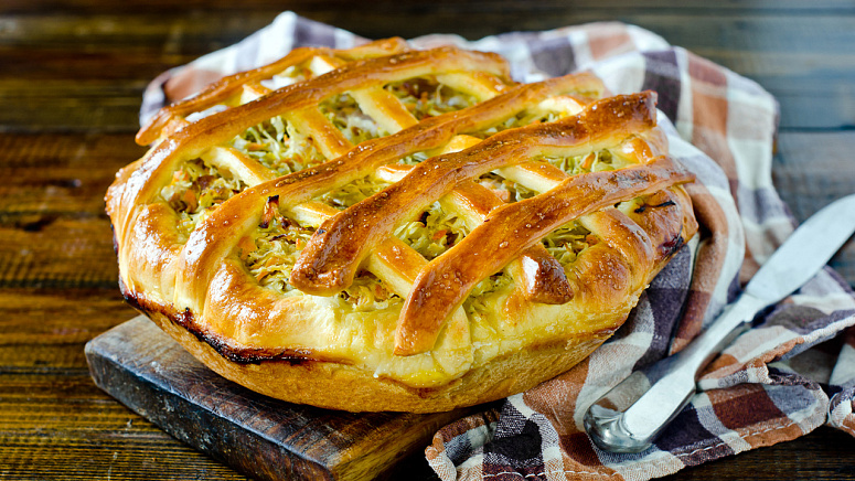 Пирог с капустой фото