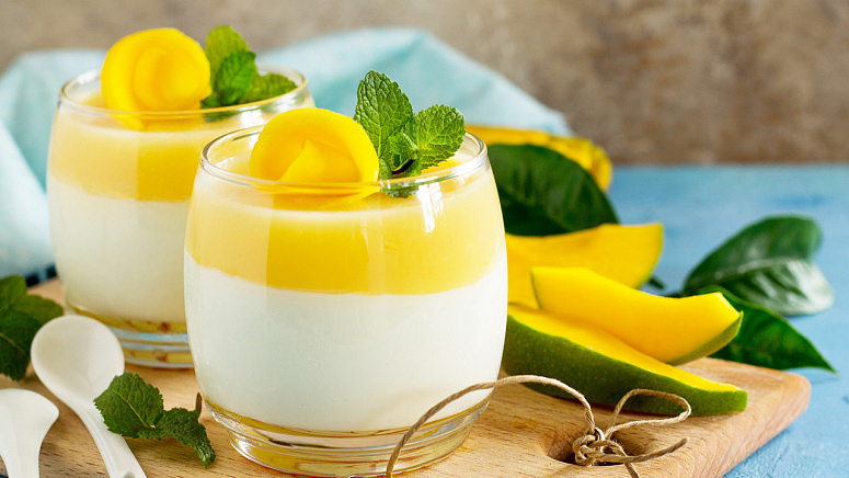 десерт со свежим манго фото