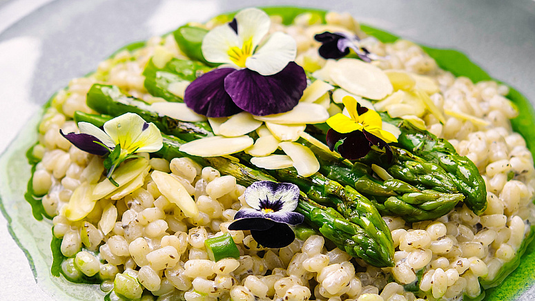 каша и спаржа фото