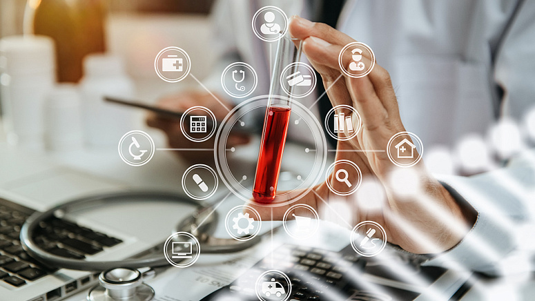 пробирка, кровь